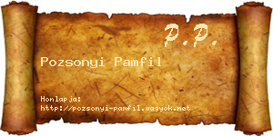 Pozsonyi Pamfil névjegykártya